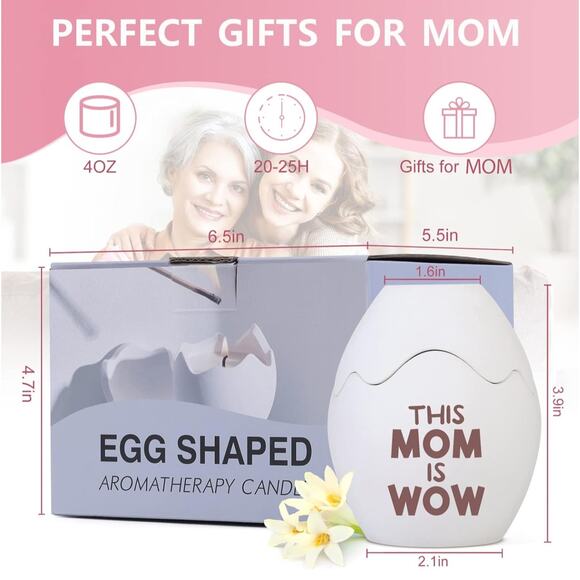 Candle Mom Eggshell Soy Gift Mother's Day White Tuberose Scented Floral Birthday - Picture 7 of 12
